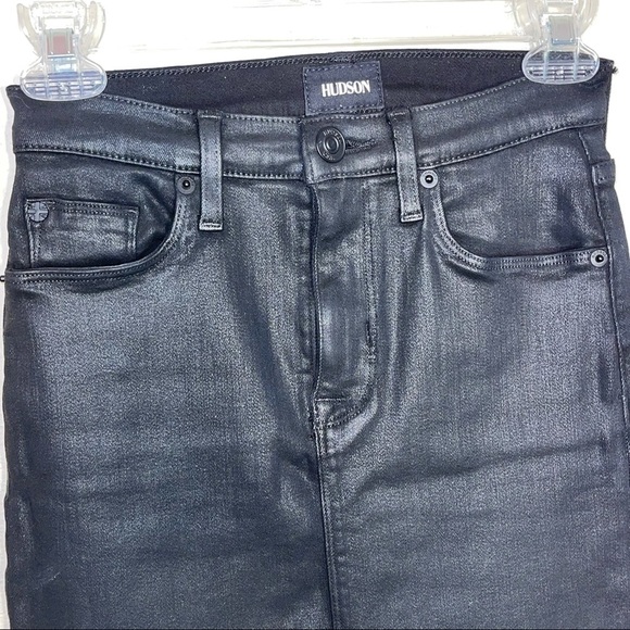 Hudson Jeans Robbie Mid-rise Pencil Mini Skirt With Raw Hem - Picture 4 of 16